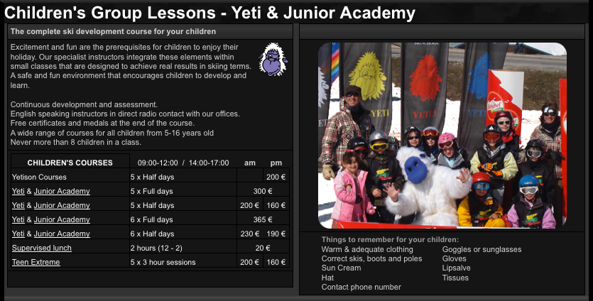 EV2 Group Children Ski School Val d'Isere